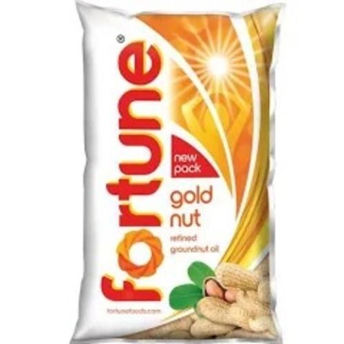 100% Pure Fresh And Organic Fortune Gold Nut Refined Groundnut Oil For Cooking, Net Vol. 1 Litre Pouch