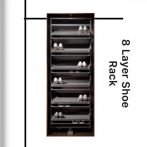 8 Layer Shoe Rack With Paint Coated And Rectangular Shape Design: Board