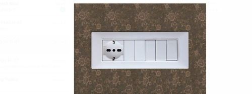 White Electric Switch Boards With Five One Way Switch And One 2 Pin Sockets Rated Voltage 220 Volt