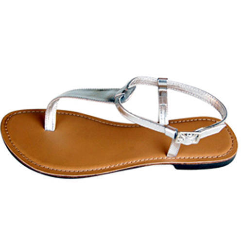 Summer Heat Resistance And Anti Slippery Brown Colour Casual Wear Ladies Leather Slippers