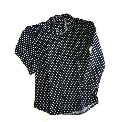 Men'S Black And White Cotton Full Sleeves Casual Shirt  Gender: Male