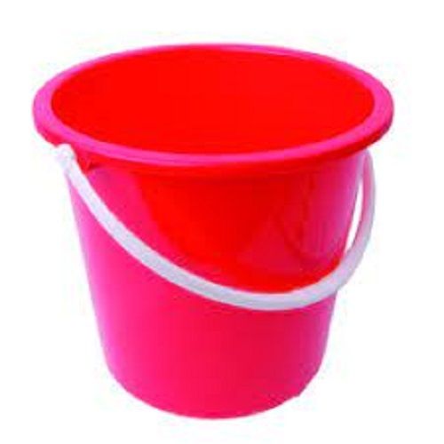 Red Color Solid Plastic Bucket With Handle For Daily Use, Capacity 25 Ltr