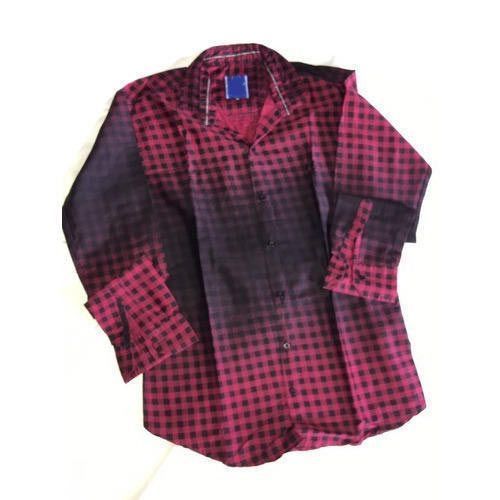 Washable Stylish Red And Black Checks Men'S Shirt