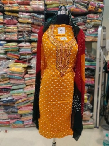 Printed Cotton Salwar Suit - Plus Size, Yellow | Breathable, Comfortable, Stylish for All Seasons