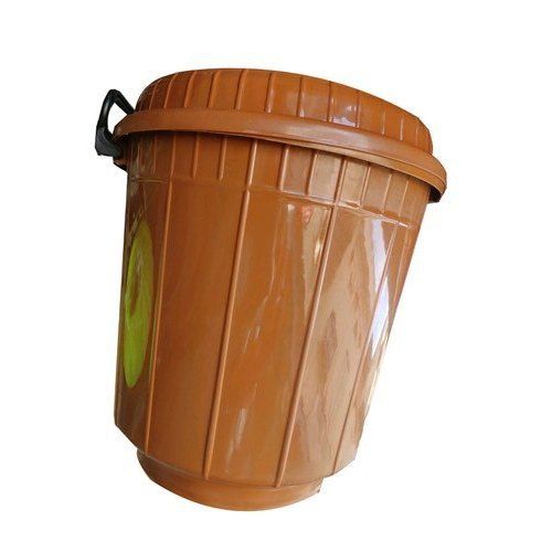 Pvc Brown Plastic Bucket Made Up Of Solid Plastic Use With Daily House Hold Items, Capacity : 50 L