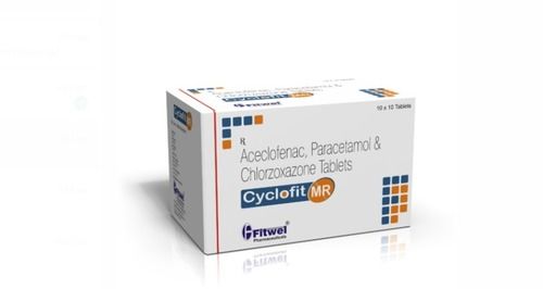 Cyclofit Mr Aceclofenac, Paracetamol And Chlorzoxazone Tablets, Used To Reduce Pain And Inflammation