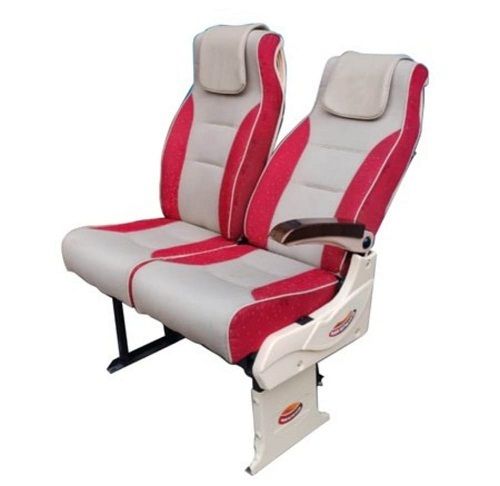 Leather Eye Catching Look Skin Friendly Comfortable For Long Journeys Pink And White Bus Seats