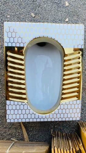 Oval Gold Colour Ota Orissa Pan Indian Toilet Seat at Best Price