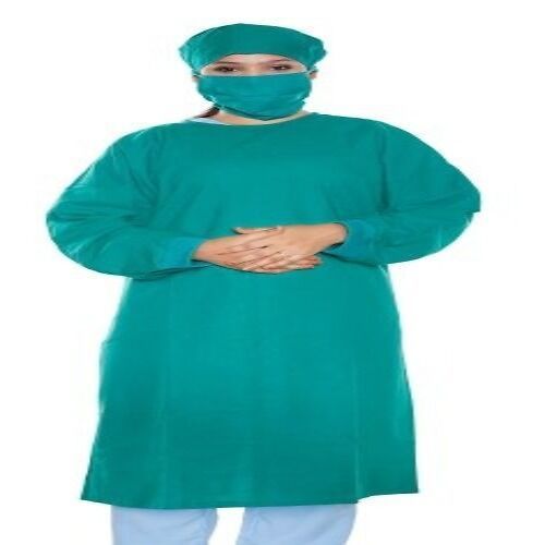 Green Disposable Sugrical Gown For Operation Theater With 100% Cotton Fabrics