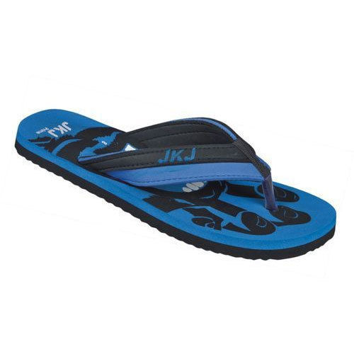 Rubber Mens Slipper In Black Blue Color And Plain Pattern For Daily Wear Occasion