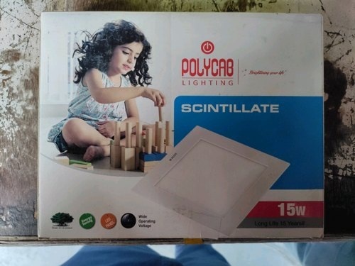 Polycab Lighting Scintllate - Aluminum Body, Square Shape, 240V Input, White Color | Low Voltage, 50,000 Hours Lifespan LED, UL Listed