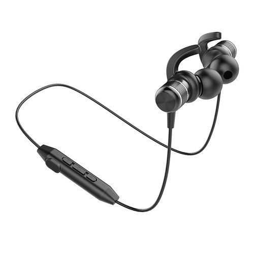 Stylish Long Life Easy To Carry Free From Radiation Magnetic Black Wireless Bluetooth Earphone Battery Backup: 1 Days