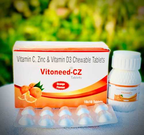 Vitamin-C Zinc And Vitamin D3 Chewable Tablets With Orange Flavor  General Medicines