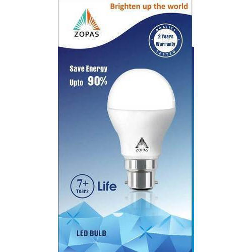  Lower Power Consumption Zopas Led Bulb With 9 Watt For Home Use  Body Material: Aluminum