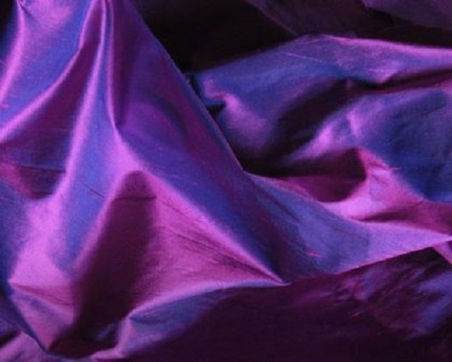 Blue Color Pure Silk Smooth Plain Dupioni Silk Fabric For Dress Material  Density: 1:25 -1:34 Gram Per Cubic Meter (G/M3)