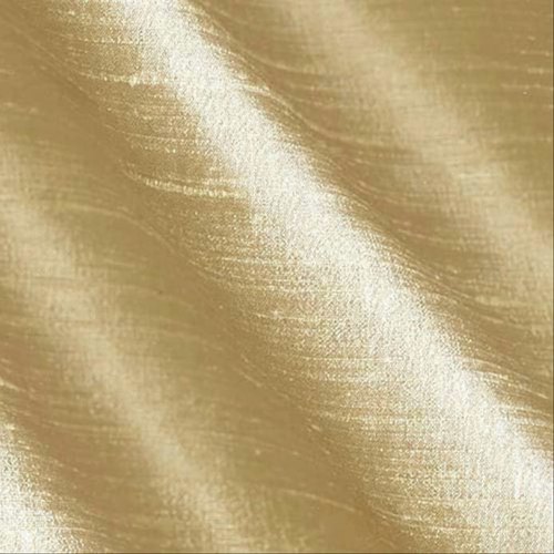 Cream Color Smooth Plain Dupioni Pure Silk Fabric For Dress Material - 100% Silk 48cm Length Light Weight Bright Shine Perfect for All Seasons