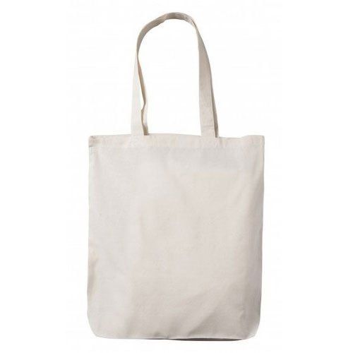 Environment Friendly Dyed White Traditional And Trendy Plain With Long Handle Cotton Cloth Bag 