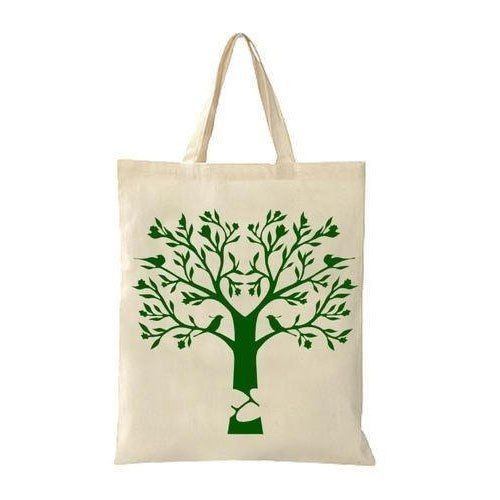 Environment Friendly Plain Dyed Eco Friendly And Durable Cream Printed Cotton Bags