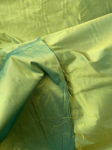 Green Blue Smooth Plain Dupioni Pure Silk Fabric For Making Cloth Density: 1:25 -1:34 Gram Per Cubic Meter (G/M3)