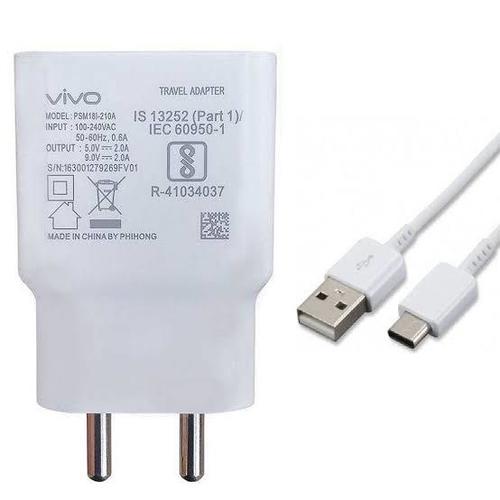 Light Weight White Travel Adapter Vivo Mobile Fast Charger With Usb Port Body Material: Plastic