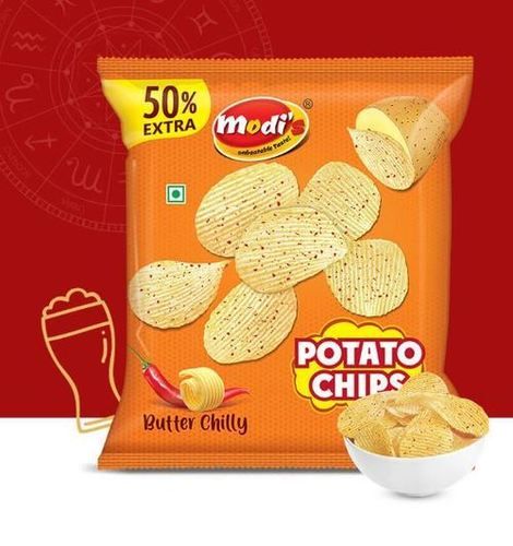 Modi Snacks Butter Chilly Flavor Crunchy Potato Chips For Kids With 6 Months Shelf Life