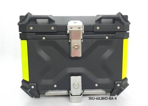 Aluminum Motobox Black And Silver Aluminium Rectangular Two Wheeler Top Box With A Better Locking System