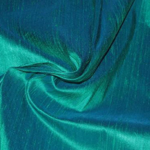 Dupioni Silk Fabric - 100% Silk 48cm Length Silk Green Color | Smooth Texture Bright Shine 20's Yarn Count Lightweight Luxurious Drape