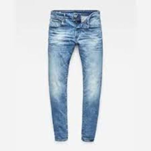 Blue Fashionable Denim Material Plain Dyed Skinny Style Slim Fit Men'S Jeans