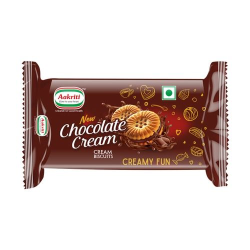 Tasty Brown Chocolate Cream Biscuit Perfect Treat For Any Time Of Day