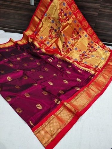 Unveiling the Richness of Wine Color on a Paithani Saree – YNF