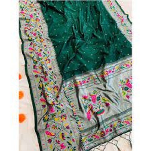 Versatile Stylish Designer Comfortable Affordable Green Paithani Silk Saree