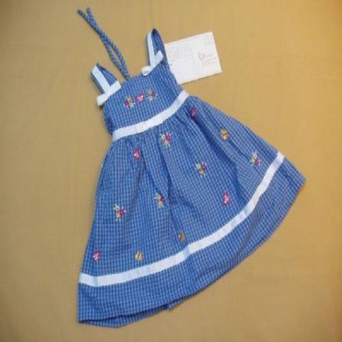 100 Percent Good Qualilty Cotton Royal Blue Printed Striped Sleeve Frock For Baby Girl  Age Group: 3-5