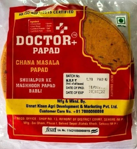 100% Pure And Spicy Crispy Crunchy Nutrient Enriched Chana Masala Papad