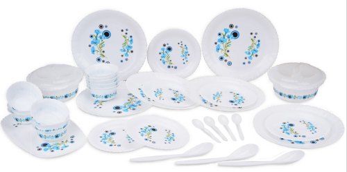 White Best Quality Plastic Dinner Set For Home, Hotel And Restaurant (36 Piece)