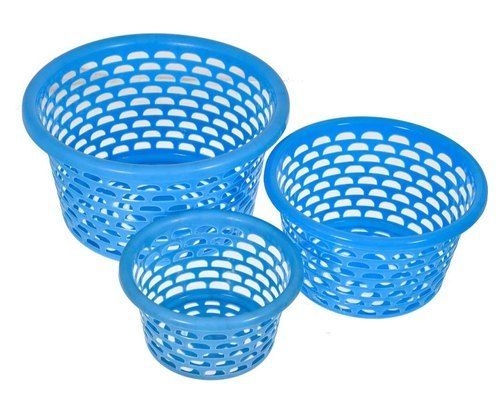 Blue Plastic Basket Perfect For Storing Fruit, Veggies And Other Kitchen Items Size: 11.5 X 9.5 X 4.5 Inches