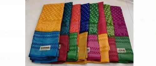 Cotton Silk  Comfortable And Washable Party Wear Multi Colors Printed Saree For Ladies