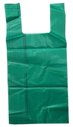 Green Water-Proof Recycled And Lightweighted Plain U-Cut Plastic Carry Bags Size: 4-8 Inch