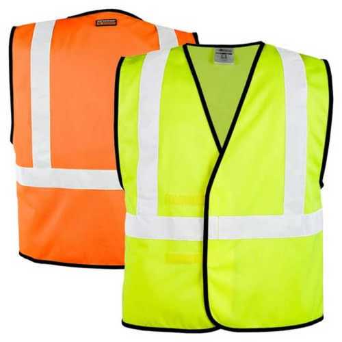 Jacket Plain And Net Yellow And Orange Industrial Safety Jacket, Construction And Traffic Control