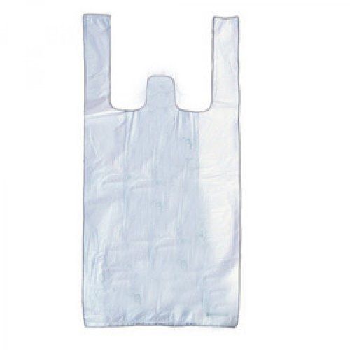 White Water-proof Lightweighted Plain Disposable U-cut Plastic Carry Bags