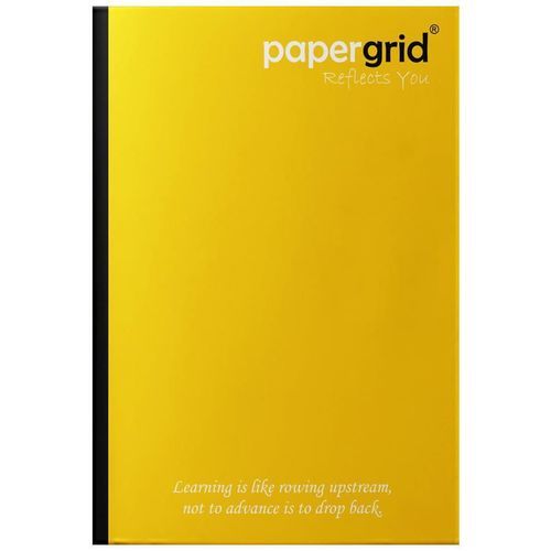Yellow Soft Cover Papergrid Single Line A4-Size White Paper Notebook With 224 Pages