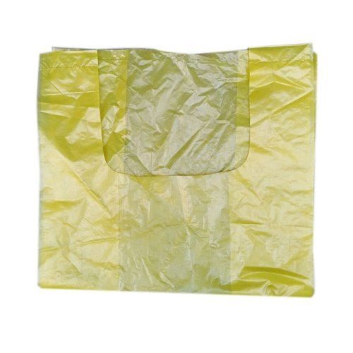 Yellow Water-Proof Lightweighted Plain Disposable U-Cut Plastic Carry Bags Size: 4-8 Inch