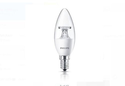 3.5 Watt Power Candle Shaped B22 Base Type Warm White Philips Led Bulb  Body Material: Ceramic