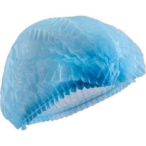 Oval Blue Color Disposable Breathable And Stretchable Non Woven Head Cap For Medical Purpose