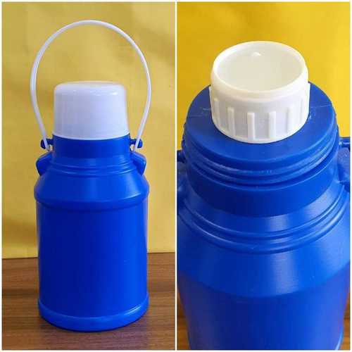 Blue Round Hdpe Plastic Milk Can, Height 220 Mm And Diameter 105 Mm