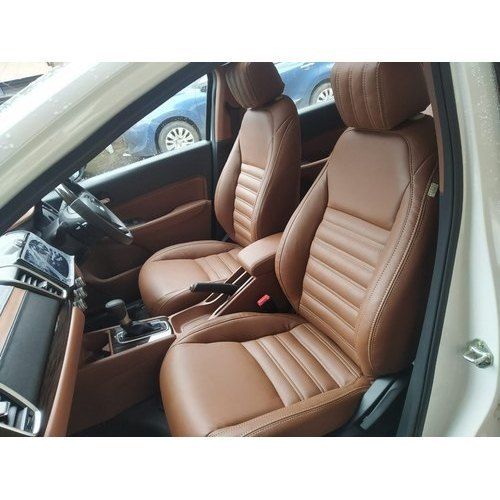 Brown Color Water Proof Comfortable Front And Back Leather Car Seat Cover