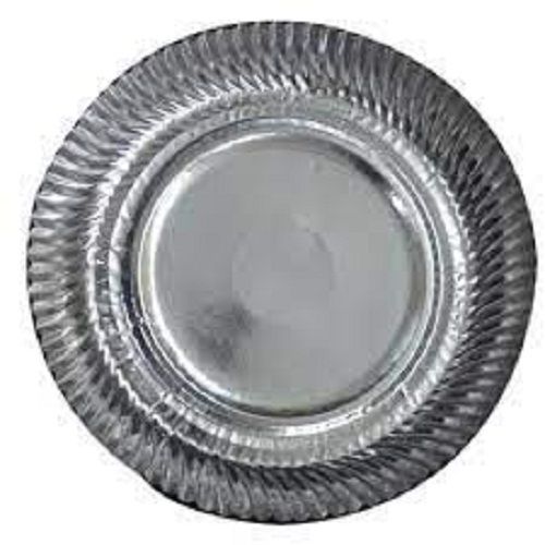Eco Friendly And Biodegradable Round Shape Silver Disposable Plates For Party
