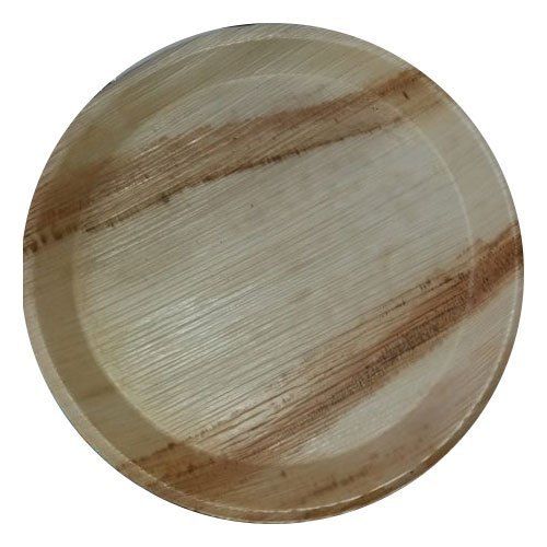Environment Friendly Recyclable Use And Throw Disposable Brown 12 Inch Round Shape Areca Leaf Plate