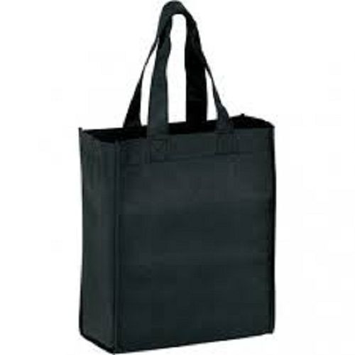 With Handle Light Weight And Reusable Biodegradable Non Woven Black Plain Carry Bag