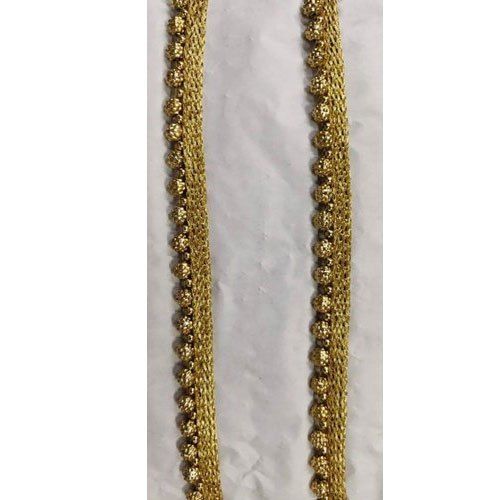 Light Weight Skin Friendly Soft And Smooth Golden Beaded Designer Lace