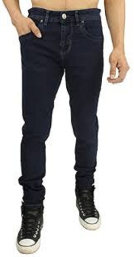 कूल ड्राई मेन फैशनेबल स्ट्रेचेबल और सांस लेने योग्य प्लेन डाईड ब्लैक डेनिम जींस